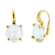 18K Pendientes Oro Amarillo Piedra Azul 12 Mm Garras