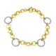 18K Pulsera Oro Bicolor Ancho 12 Mm Largo 19 Cm