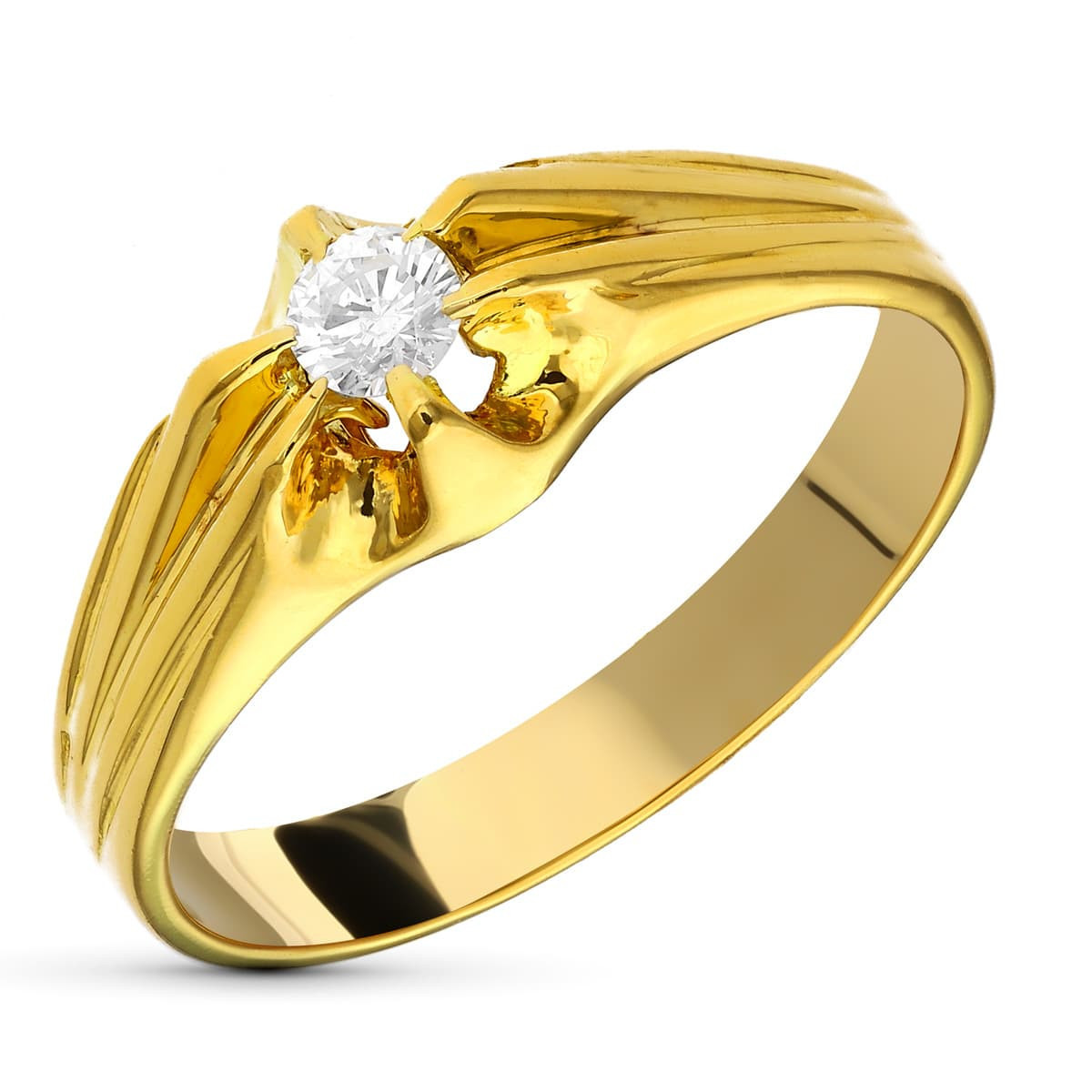 18K Solitario Oro Amarillo Diamante 0.20 Qts.