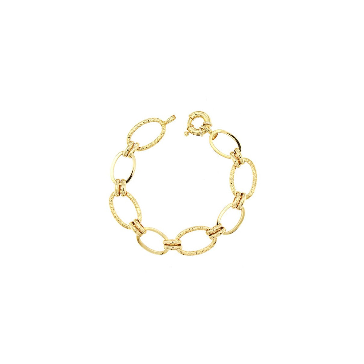 18K Pulsera Oro Amarillo Eslabones Hueco 19 Cm Peso Total 9.60 Gr