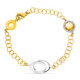 18K Pulsera Oro Bicolor Eslabones Ancho 10 Mm Largo 19 Cm