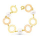 18K Pulsera Oro 21 Cm Bicolor Oro Amarillo Y Rosa Y Perla Cultivadas 15 Mm