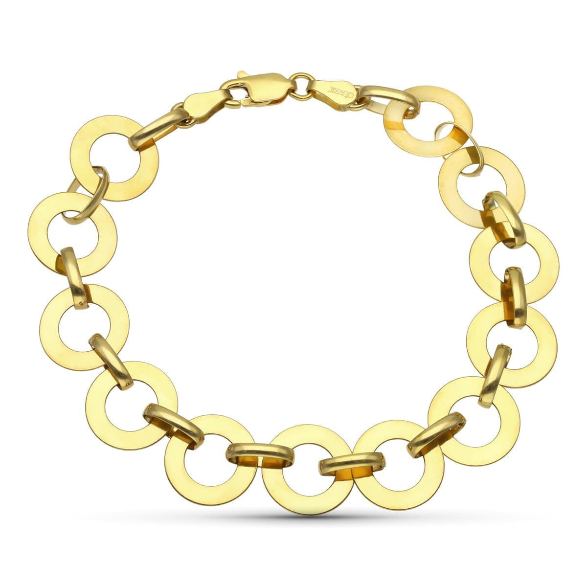 18K Pulsera Oro Amarillo Circulos. 20 Cm