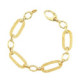 18K Pulsera Oro Amarillo Eslabones Huecos Longitud Total 19.5 Cm Peso Total 8.40 Gr