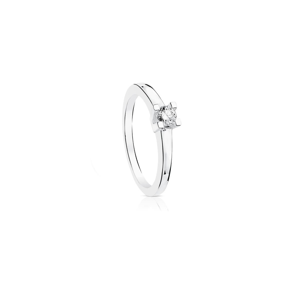 18K Solitario Oro Blanco Diamante Talla Brillante 0.200 Qts. Si-H