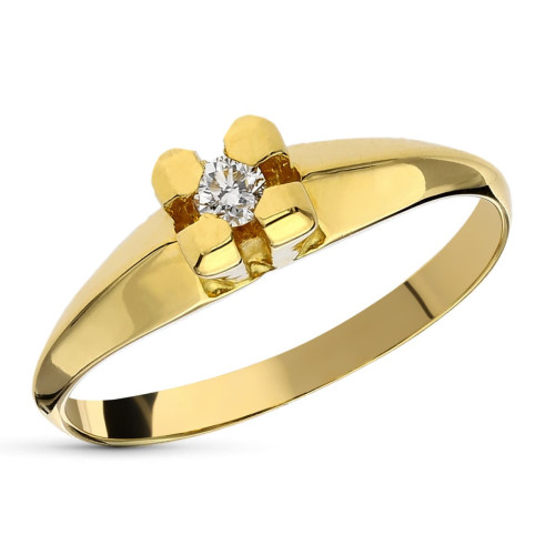 18K Solitario Oro Amarillo Diamante 0.10 Qts.