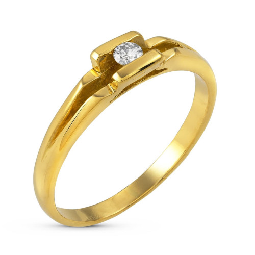 18K Solitario Oro Amarillo Diamante 0.10 Qts.