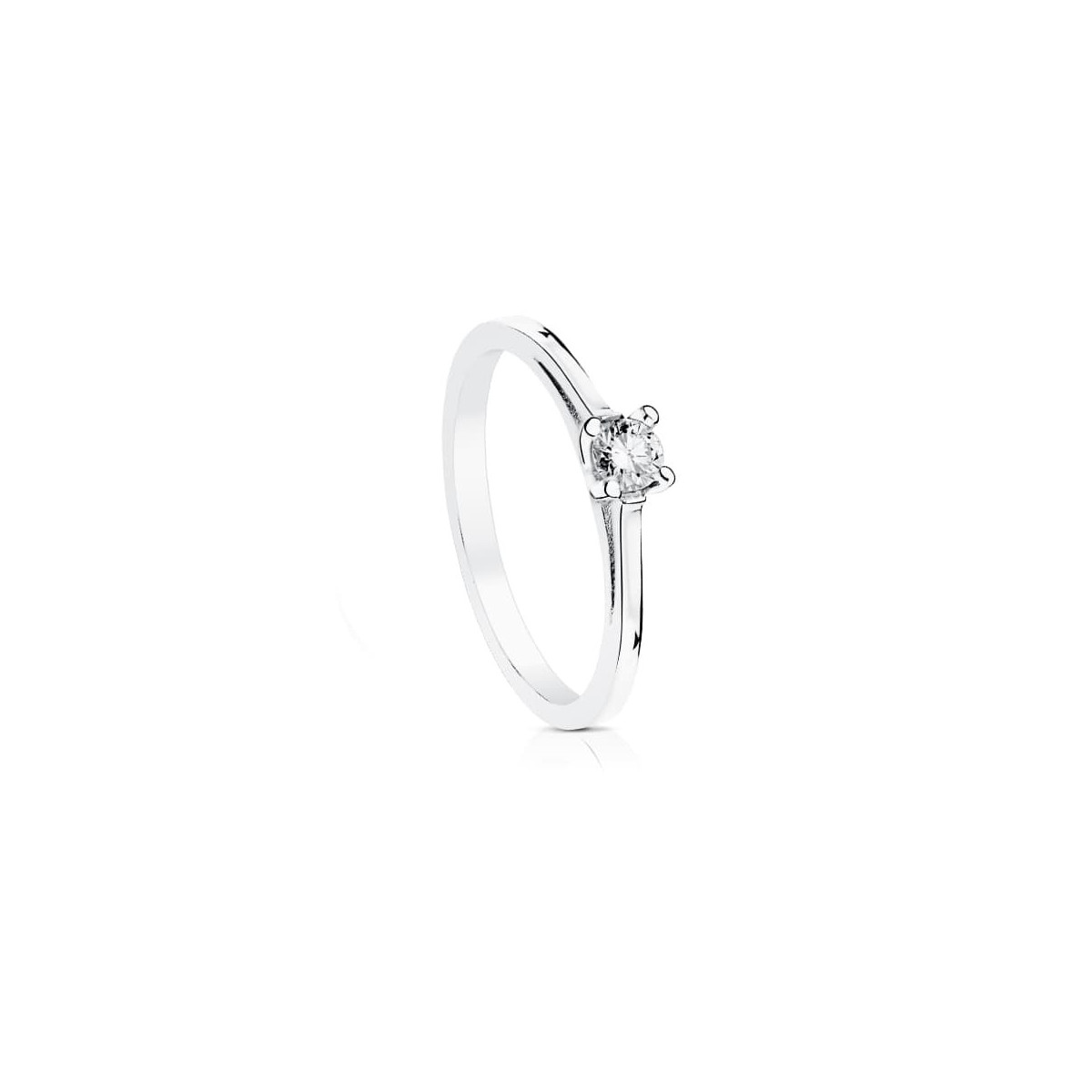 18K Solitario Diamante Talla Brillante Oro Blanco 0.150 Qts. Si-H