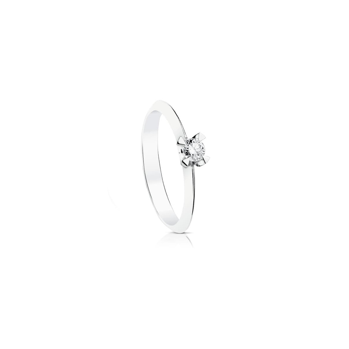 18K Solitario Diamante Talla Brillante Oro Blanco 0.150 Qts. Si-H