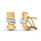 18K Pendientes Oro Amarillo Diamantes Talla Brillante 0.08 Qts. 14X7 Mm