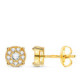 18K Pendientes Oro Amarillo Chaton 20 Diamantes, Alta Joyeria, Pendientes 0.365 Qtes Vs2-G. 6,5X6,5 Mm. Presion