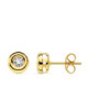 18K Pendientes Oro Amarillo Chaton Con 2 Diamantes 0.22 Qts. Si-H. Cierre Presio