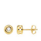 18K Pendientes Oro Amarillo Chaton Diamantes, Alta Joyeria, Pendientes 0.140 Cts Presion