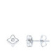 18K Pendientes Oro Blanco Estrella 5X5 Mm Diamante 0.030 Qt. G-Vs2.