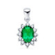 18K Colgante O.Blanco Esmeralda 0.75 Qt. 12 Diamantes 0.35 Qts. Si-H. 13X11Mm