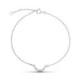 9K Pulsera Oro Blanco Luna Diamantes 0.034 Cts 18 Cm Reduccion A 16 Cm