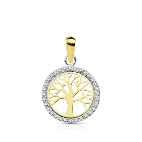 18K Colgante Arbol De La Vida 13 Mm