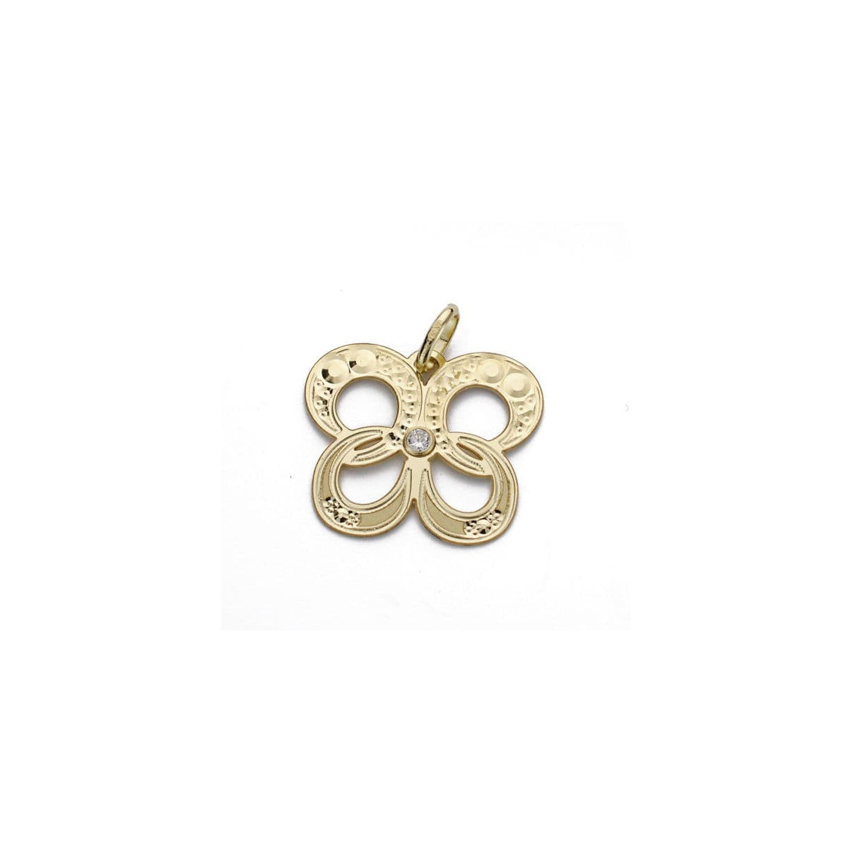 18K Colgante Mariposa Circonita 15X18 Mm