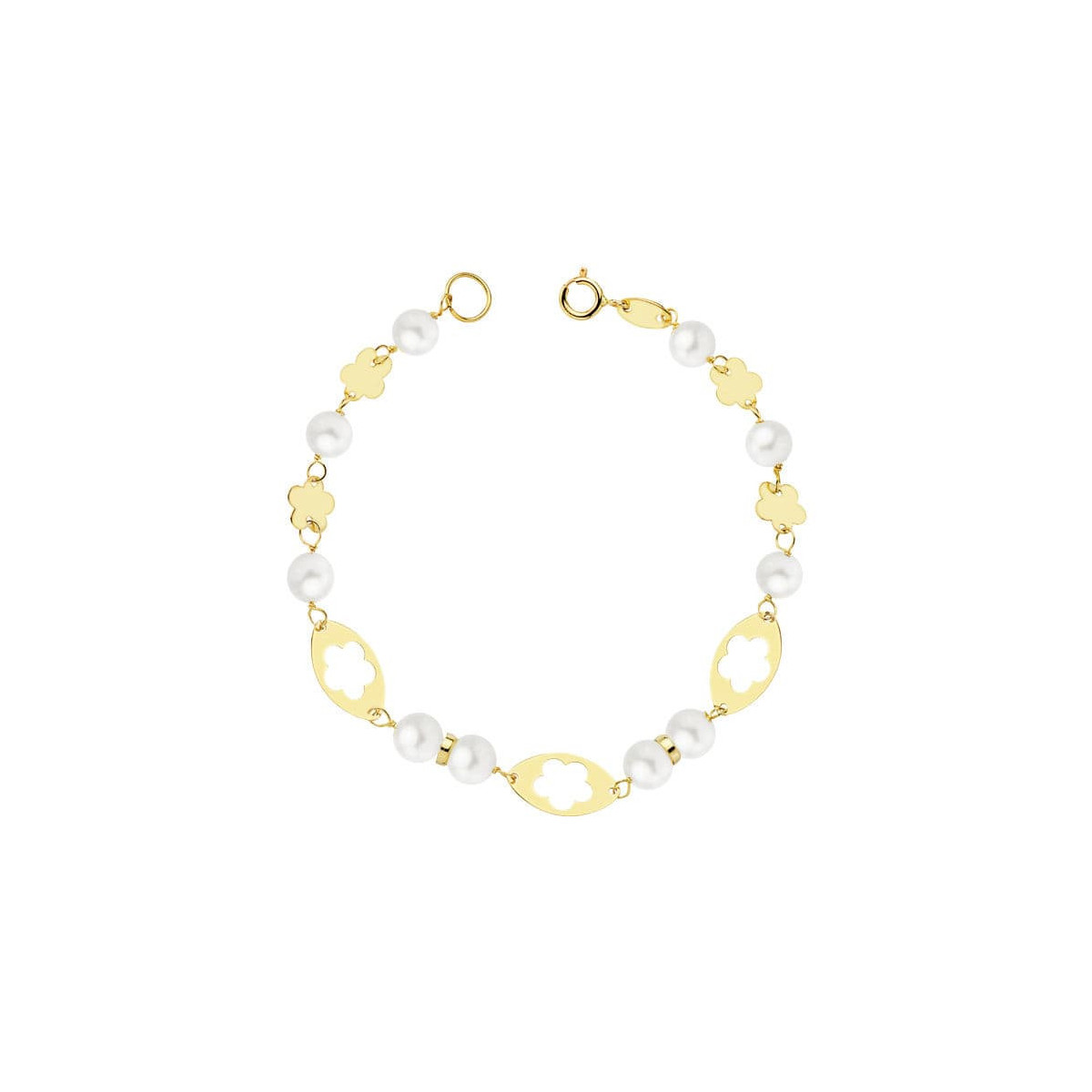 18K Pulsera Comunion Perla 5.5 Mm 16Cm