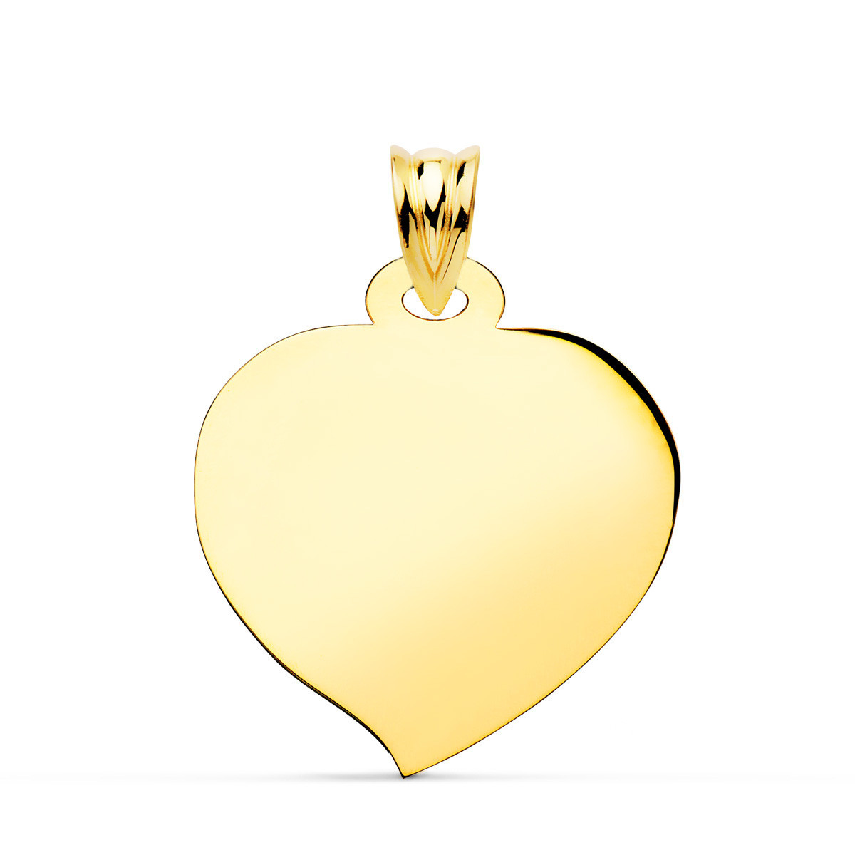 18K Chapa Oro Amarillo Corazon Brillo 26X23 Mm