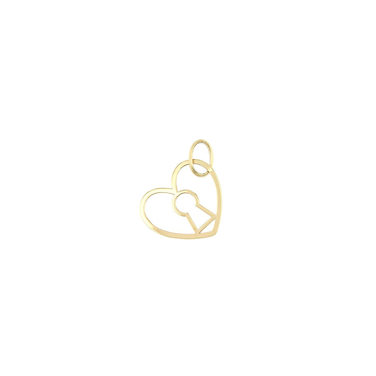 18K Colgante Oro Amarillo Corazon Cerradura 11X13 Mm