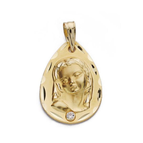 18K Medalla Virgen Niña 22X14 Mm