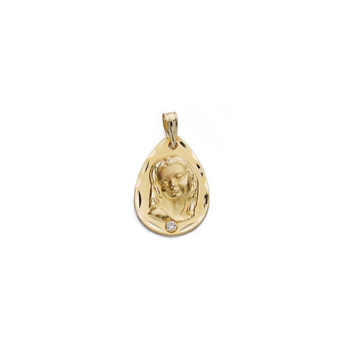 18K Medalla Virgen Niña 22X14 Mm