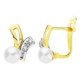 18K Pendientes Bicolor Perla 11X8 Mm