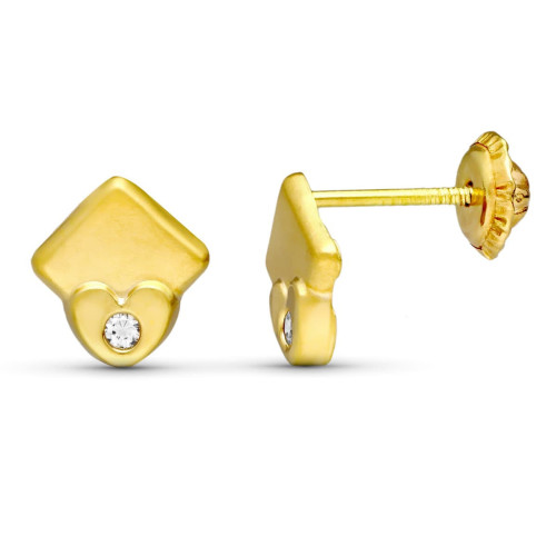 18K Pendientes Oro Amarillo Rombos 8X7 Mm