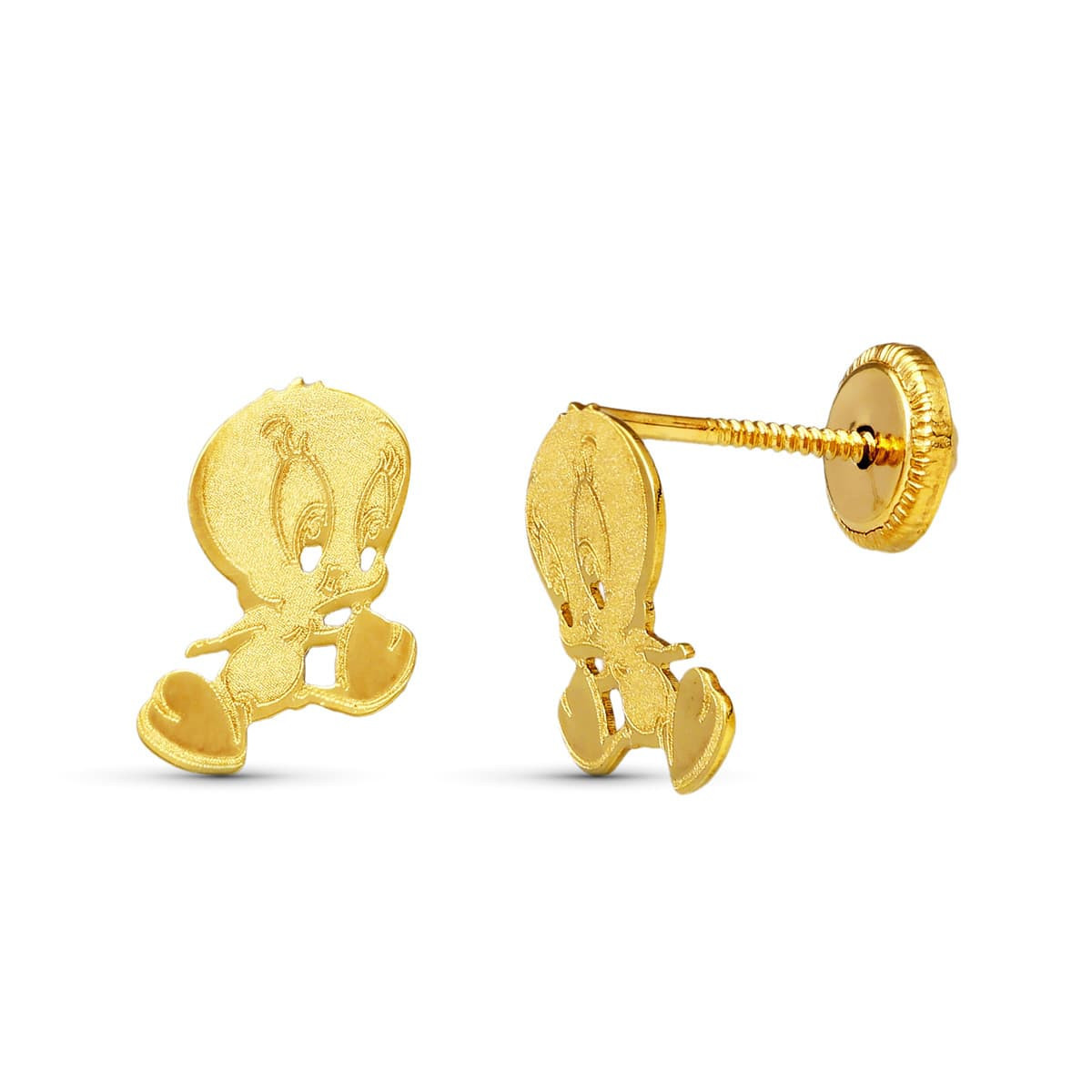 18K Pendientes Oro Amarillo Piolin Laser. 9X6 Mm