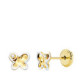 18K Pendientes Mariposa Oro Bicolor Circonita 5.5X4.5 Mm