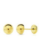 18K Pendientes Oro Amarillo Media Bola Lisa 6 Mm Rosca