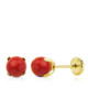 18K Pendientes Oro Amarillo Garras Coral  5X5 Mm