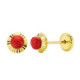 18K Pendientes Oro Amarillo Coralina Orla Tallada 5 Mm