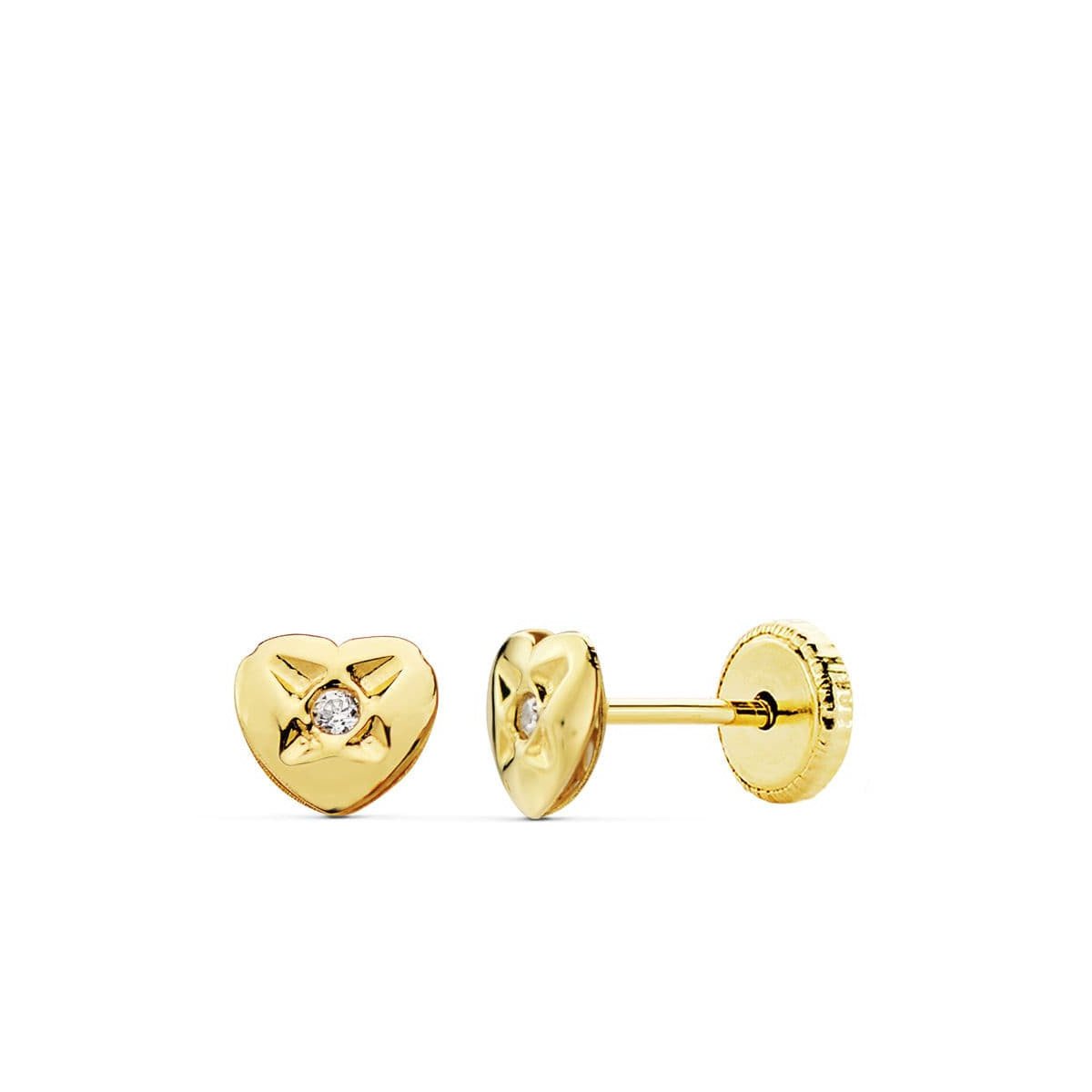 18K Pendientes Oro Amarillo Corazon 5X4.5 Mmrosca