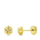 18K Pendientes Oro Amarillo Clavo Estrella Tallados 4 Mm