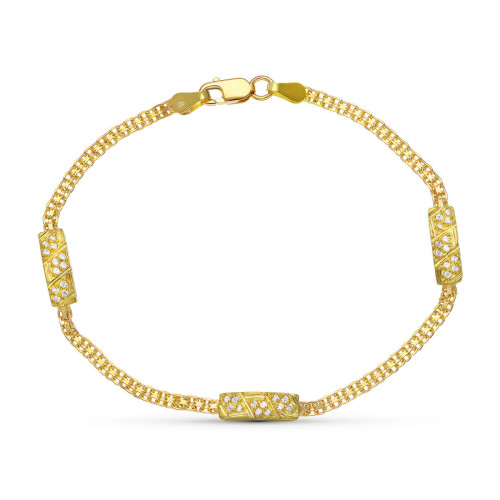 18K Pulsera Oro Amarillo Circonitas