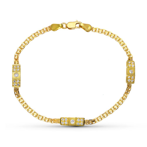 18K Pulsera Oro Amarillo Circonitas