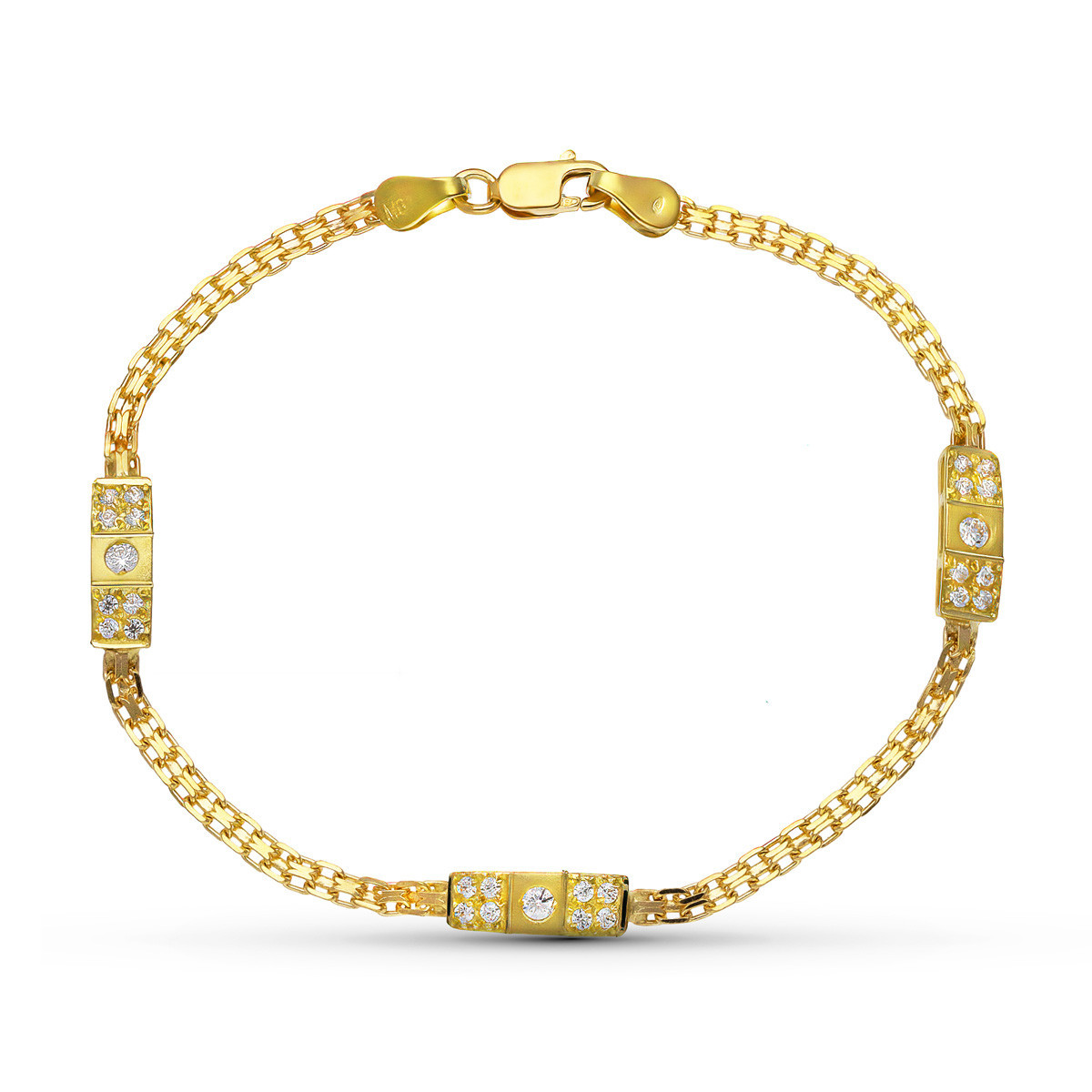 18K Pulsera Oro Amarillo Circonitas