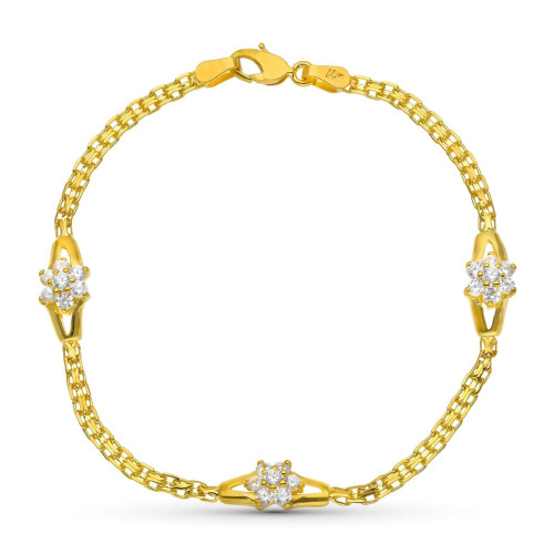 18K Pulsera Oro Amarillo Comunion Circonitas