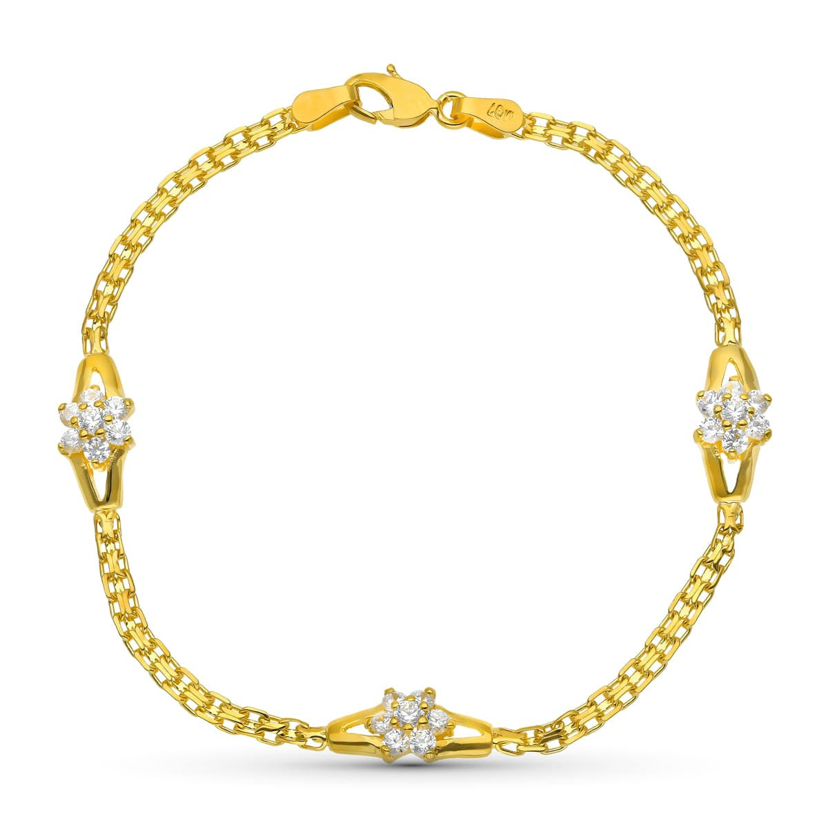 18K Pulsera Oro Amarillo Comunion Circonitas