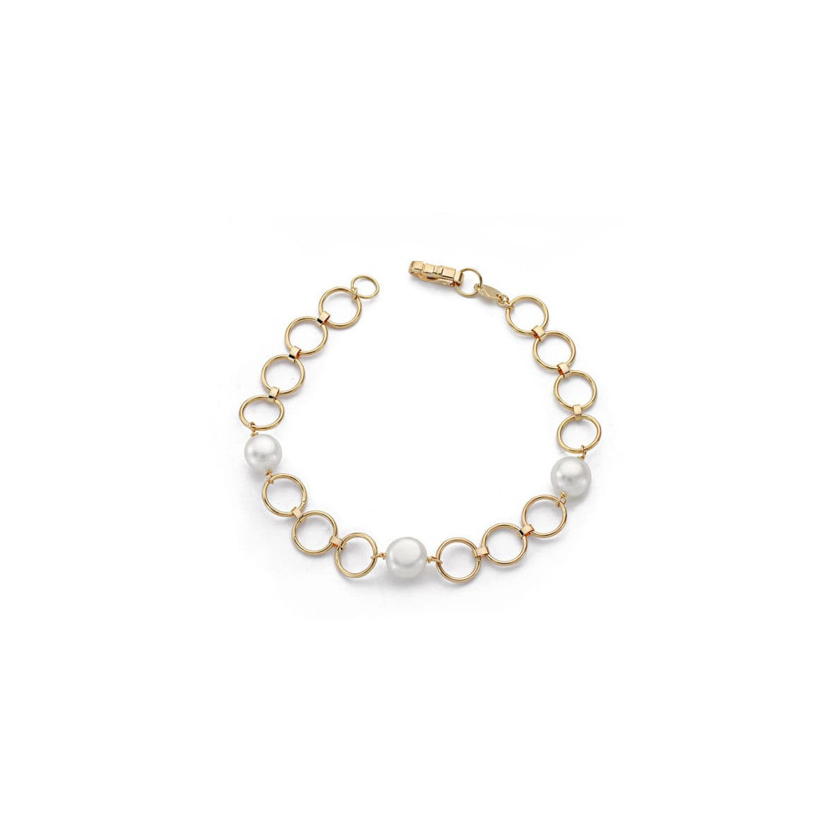 18K Pulsera Comunion Perla Cultivada Redonda 18Cm