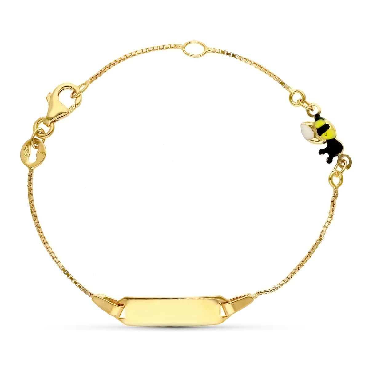 18K Esclava Oro Amarillo Abeja Esmalte 16 Cm