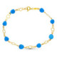 18K Pulsera Oro Amarillo Turquesas Motivos 19 Cm