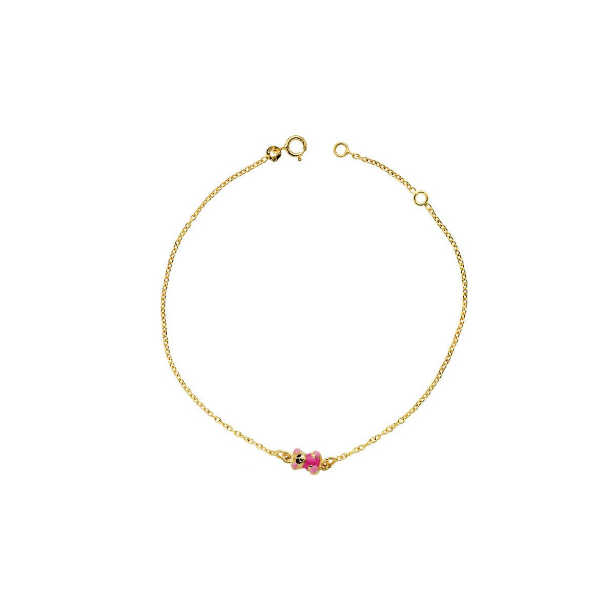 18K Pulsera Oso Esmalte 18Cm