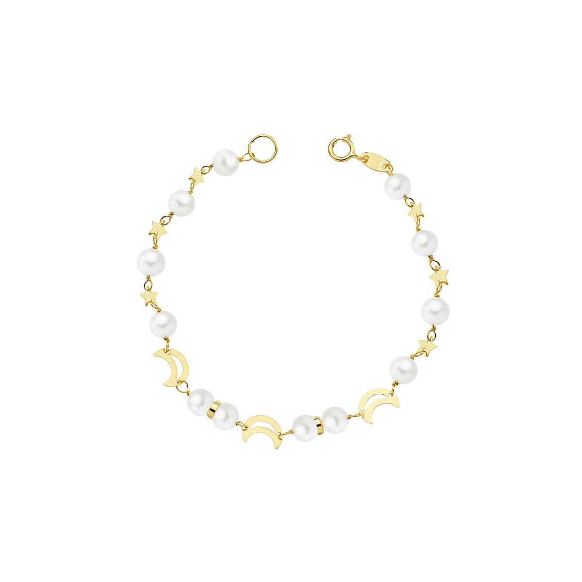 18K Pulsera Comunion Perla 5 Mm 17 Cm