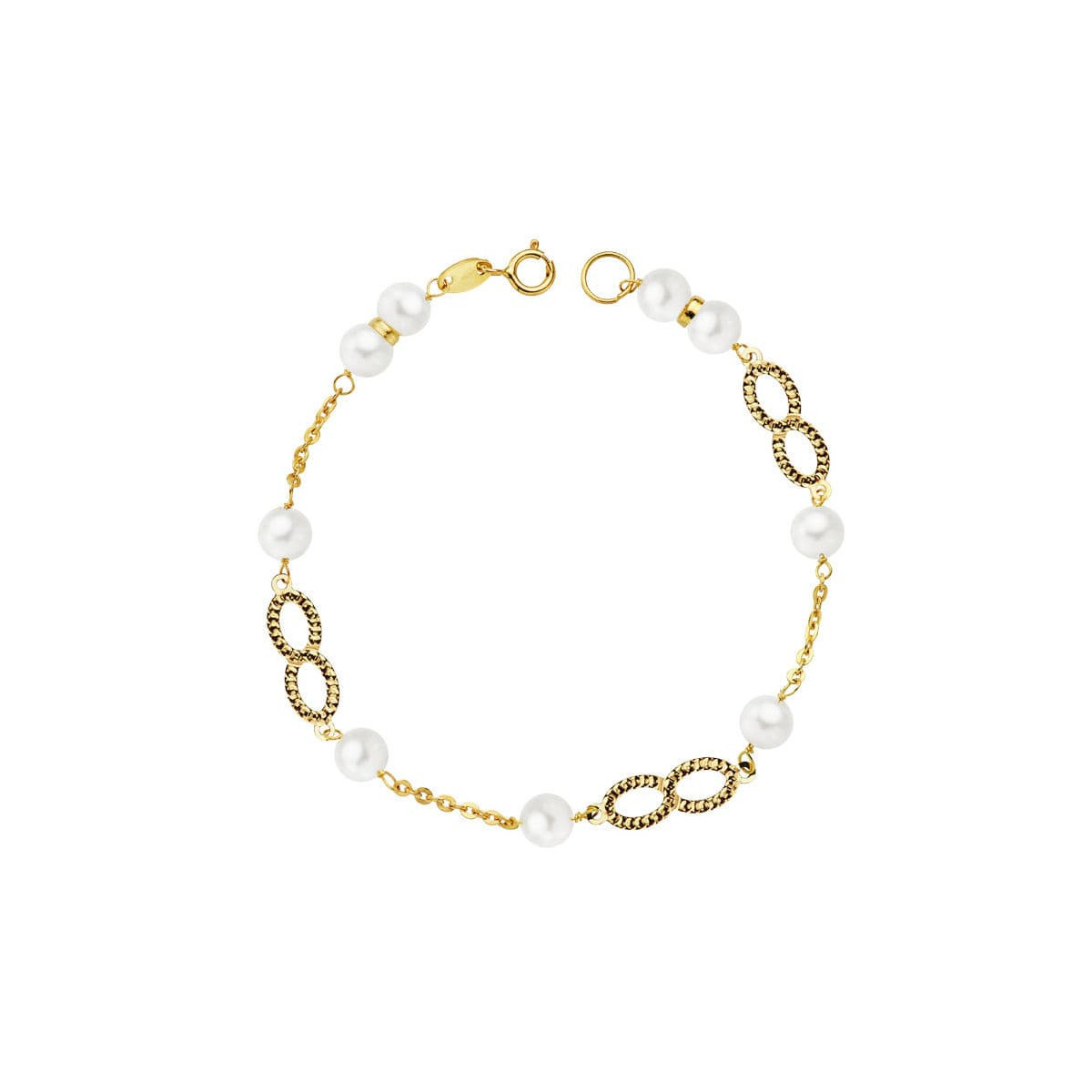 18K Pulsera Comunion Perla 5.5 Mm 18 Cm