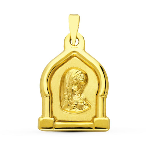 18K Medalla Oro Amarillo Virgen Niña 24X17 Mm