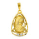 18K Medalla Oro Amarillo Virgen Niña Con Circonita 23X14 Mm