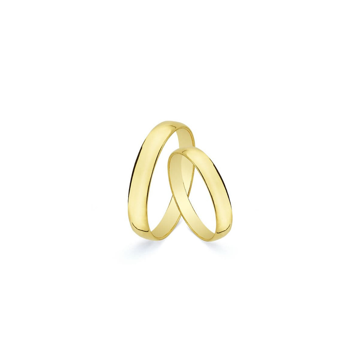 18K Alianza Oro Amarillo Lisa 3 Mm